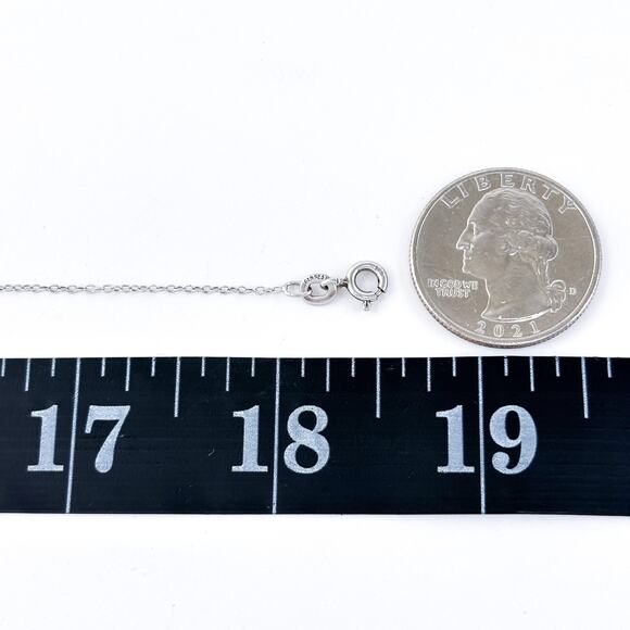 Vintage Italy Sterling Silver 925 0.6mm Cable Chain Necklace 18.5" - Picture 2 of 3